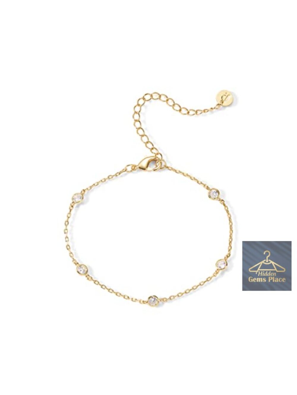 14K Gold Plated Beaded Bracelet, Stackable Adjustable Dainty Station Bracelet